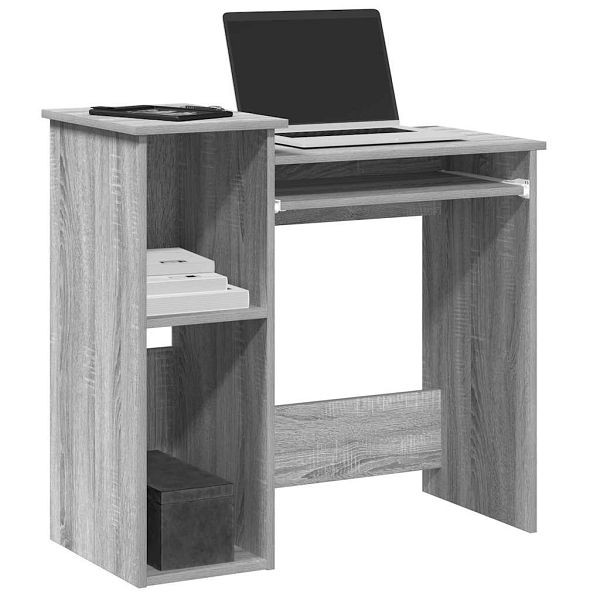 vidaXL Schreibtisch mit Regal Grau Sonoma 84x40x78 cm Holzwerkstoff, 860450