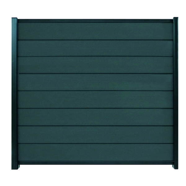 T&J GOTLAND-Serie WPC-Steckzaunsystem, Zaunset für ein Zaunfeld 180 x 175 cm, Schiefergrau / ANTHRAZIT, kartonverpackt, 44841
