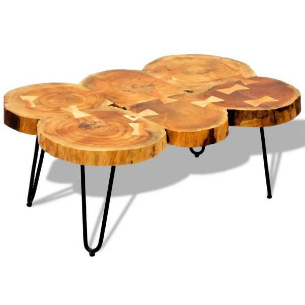 vidaXL Couchtisch 35 cm 6 Baumscheiben Massivholz Palisander, 242443