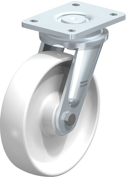 Blickle LO-PO 200K Stahlgeschweißte Schwerlast-Lenkrolle, Polyamid, Weiß, 47449