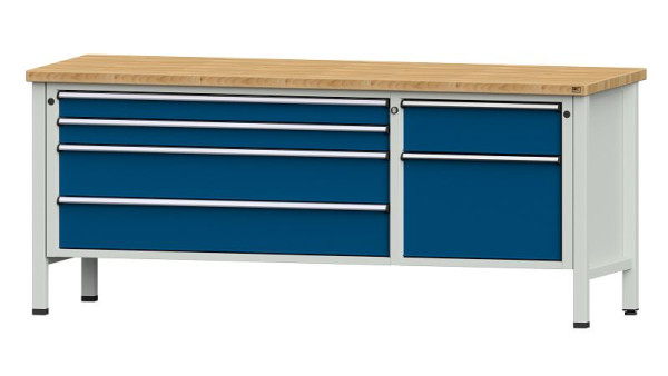ANKE Werkbänke Kastenwerkbank, Modell 286 V, 2000 x 700 x 840 mm, RAL 7035/5010, BMP 40 mm, 304.596