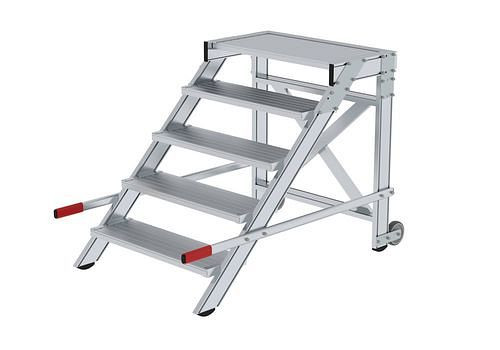 Krause Arbeitsplattform fahrbar, aus Aluminium, 5 Stufen, Stufenbreite 800 mm, 274513