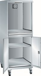 LISTA Computerschrank fahrbar 36x36E (BxTxH) 717x725x1762mm D/Schuko Farbe: Lichtgrau, 17.647.020