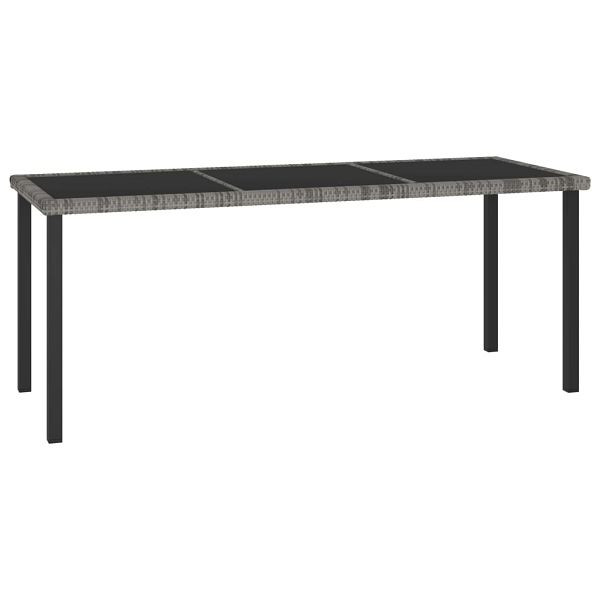 vidaXL Garten-Esstisch Grau 180x70x73 cm Poly Rattan, 315119