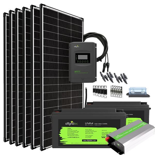 Offgridtec Autark Pro XXL 24V 1200W Solaranlage - 3000W AC Leistung 200Ah LiFePO4 Akku, 4-01-019945