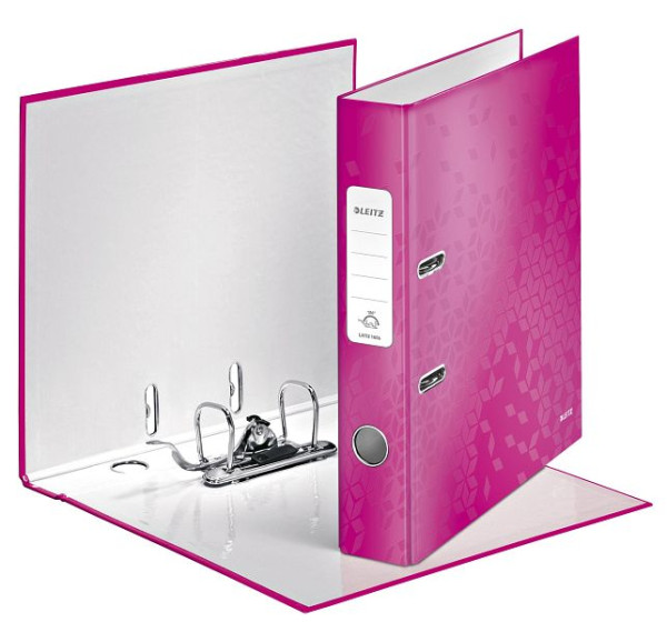 LEITZ 1006 Qualitäts-Ordner WOW, A4, schmal, Schlitz, pink metallic, 1006-00-23