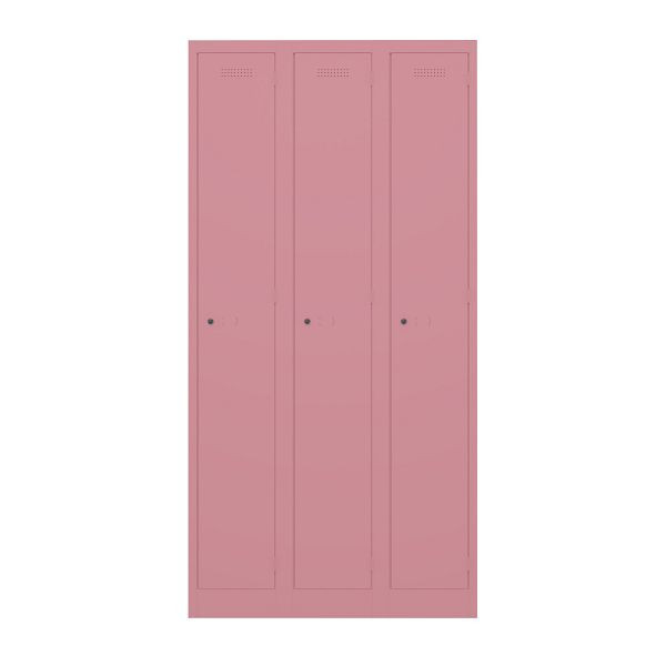 Bisley Garderobenschrank Primary Locker, 3 Abteile, 601 pink, PL3050T1601