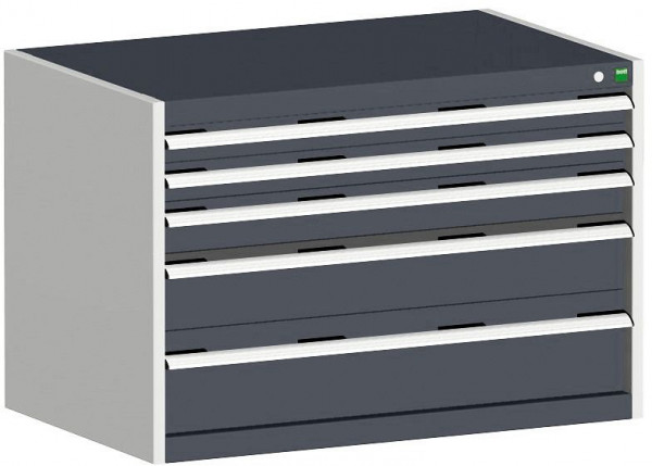 bott cubio Schubladenschrank bestückt mit 5 Schubladen BxTxH: 1050 x 650 x 700 mm, RAL 7035/7016, 40021005.19V