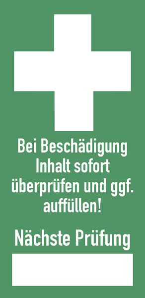 Moedel Prüfsiegel für Erste-Hilfe-Einrichtung, Papier, 18x37 mm, VE: 10 Stück/Bogen, 61452