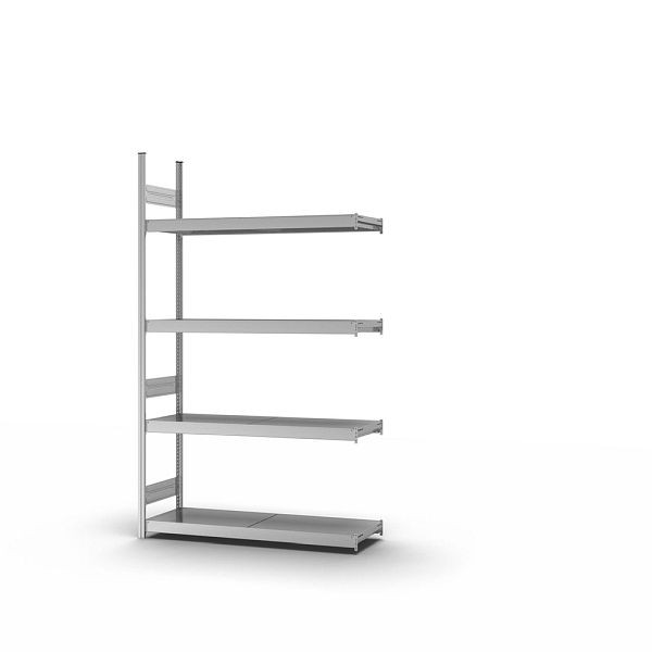 hofe Großfach-Anbauregal, 2500x400x1500 mm, 4 Fachebenen, verzinkt, 350 kg Fachlast, 1750 kg Feldlast, zweiseitige Bedienung, GZA25415B