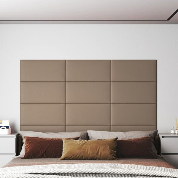 vidaXL Wandpaneele 12 Stück Cappuccino-Braun 60x30cm Kunstleder 2,16 m², 343859
