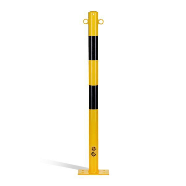 CRASH STOP Sperrpfosten Ø 60 mm H 1000 mm mit Ösen gelb-schwarz, 20-60+OESEN