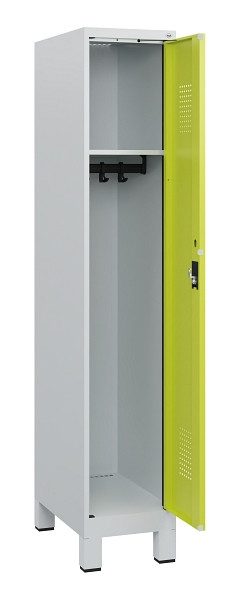 C+P Spind Evolo PLUS, Füße, 1 Abteil, 1630x300x500mm, 7035/0024, Zylinderschloss, 0490105-10 S10042