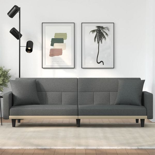 vidaXL Schlafsofa mit Kissen Dunkelgrau Stoff, Füllung: Schaumstoff, 351876