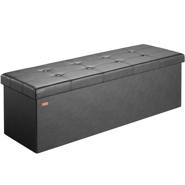 casaria Sitzbank Schwarz 115x38x38cm mit Stauraum faltbar, 101622