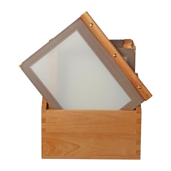 Securit Menümappen mit Holzbox braun A4, VE: 20 Stück, H762
