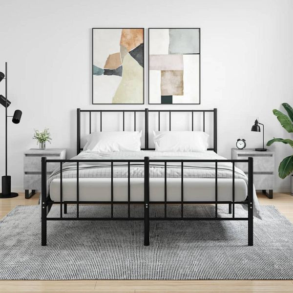 vidaXL Nachttische 2 Stück Betongrau 40x35x50 cm Holzwerkstoff, 826901