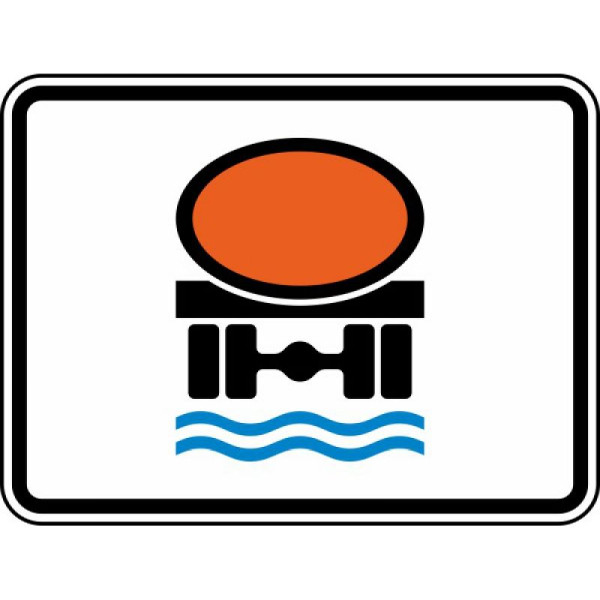 Stein HGS Streckenverbot für Fahrzeuge mit wassergefährdender Ladung Nr. 1052-31, 315x420mm /RA1/Flachform 3mm, ohne Bohrung, 1052-31-113-1