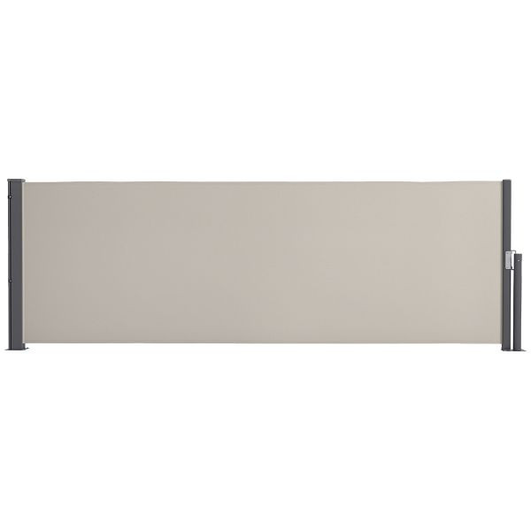 Outsunny Seitenmarkise, Seitenrollo, ausziehbar, Sichtschutz, Aluminium/Polyester, 3 x 1 m, Hellgrau, 840-257V00LG