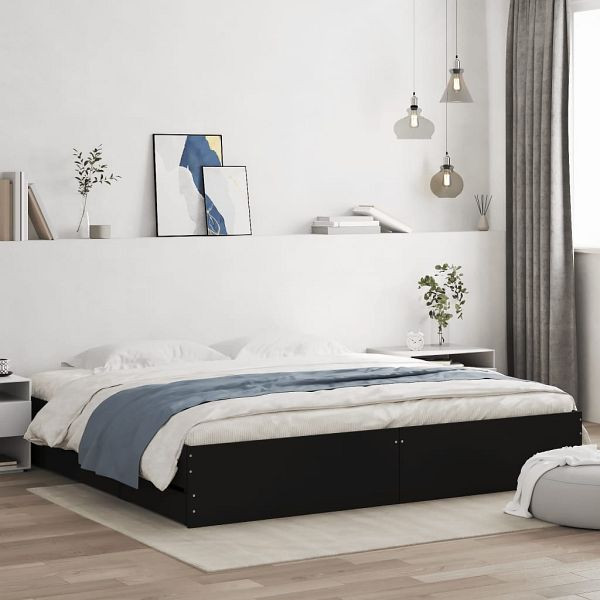 vidaXL Bettgestell mit Schubladen Schwarz 180x200 cm Holzwerkstoff, 3207253