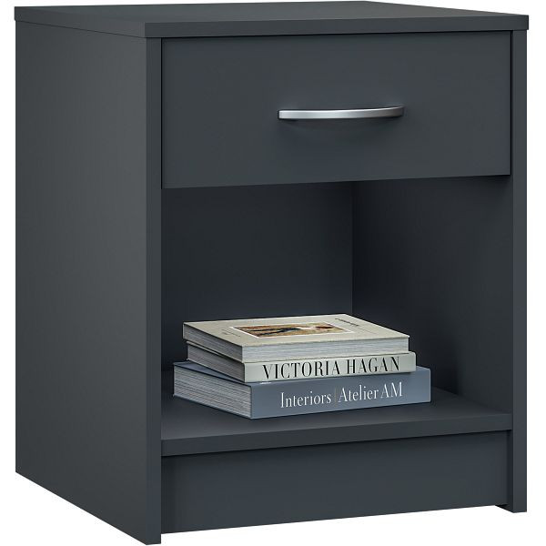 casaria Nachttisch Hamburg Anthrazit 50x40x35cm, 109741