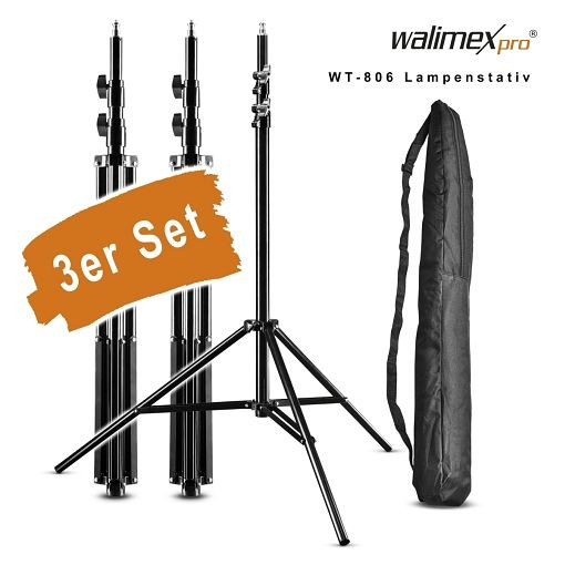 Walimex pro WT-806 Lampenstativ 256cm 3er Set, 1017698
