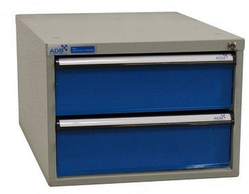 ADB Schubladenbox mit zwei Schubladen, Außenmaße des Korpus: HxBxT: 400mm x 535mm x 700mm, 52542