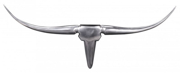 Wohnling Bull Geweih S Wanddekoration 74 cm breit Alu Aluminium silber Aluminiumdekoration Wandgeweih Designdekoration, WL1.246