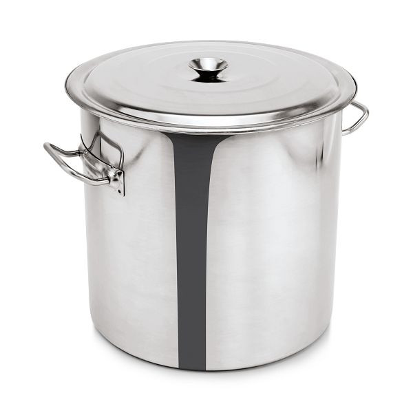 WAS Abfallbehälter mit Deckel, Durchmesser 40 cm, 50 Liter, Chromnickelstahl, 4452400