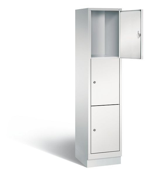 C+P Schließfachschrank Evolo, H1800xB420xT500mm, Farbe: Lichtgrau, 48020-123 S10002