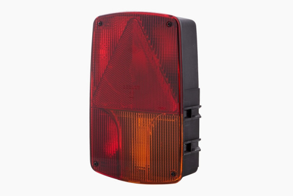 HELLA Heckleuchte, Glühlampe, 12V, Anbau/geschraubt, ECE, Lichtscheibenfarbe: gelb, Stecker: offene Kabelenden, links, 2VA 998 233-357