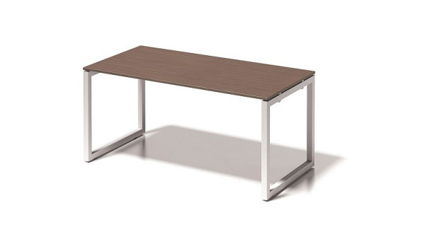 Bisley Cito Schreibtisch, 730 mm höhenfixes O-Gestell, H 19 x B 1600 x T 800 mm, nußbaum/verkehrsweiß, DOF1608WN396