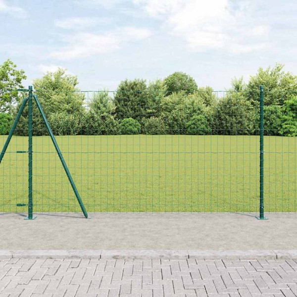 vidaXL Zaun mit Pfosten Grün 1.2 x 10 m Stahl, 3350880