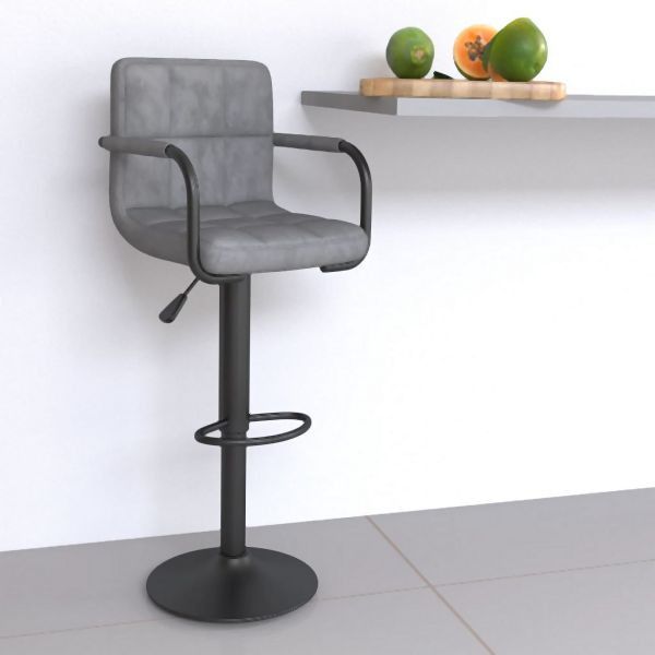 vidaXL Barhocker Hellgrau Samt, für Glas Wein, Happen Essen, 334648