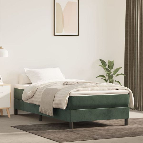 vidaXL Bettgestell Dunkelgrün 80x200 cm Samt, Material: Samt (100% Polyester), Sperrholz, Holzwerkstoff, 3120739