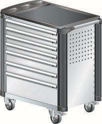 LISTA Werkstattwagen 36x27E (BxTxH) 894x525x928mm KEY Lock, Lichtgrau, 7 Schubladen, Kunststoffabdeckung, Kantenschutz, 81.071.020