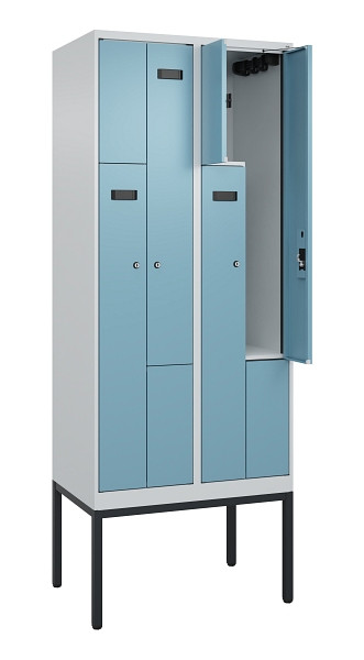 C+P Z-Spind Evolo PLUS, Gestell, 4 Fächer, 2120x800x500mm, 7035/0010, Zylinderschloss, 0490337-224 S10031