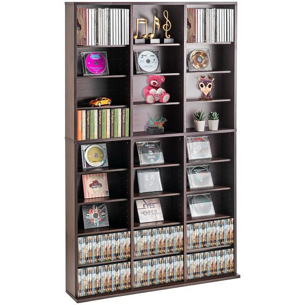 VEVOR Medien-Aufbewahrungsschrank 27 Fächer Verstellbare DVD-Regale 756 CDs, DVDCDCCJKFS2574OVV0