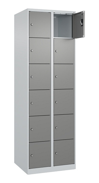 C+P Schließfachschrank Evolo PLUS, 12 Fächer, 1850x600x500mm, 7035/0004, 049000-206 S10014