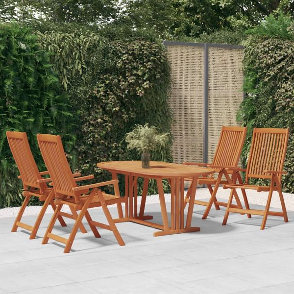 vidaXL 5-teilig Garten-Essgruppe Massivholz Eukalyptus, 3087341