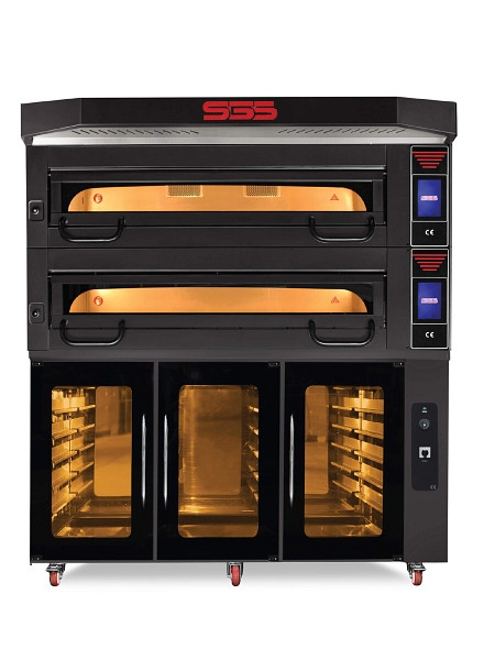 SGS Gastro Bäckerei-& Konditoreiofen - 2 Backkammern mit Dampsystem - Gärschrank und Haube - 24 kW - 400 V, MD12002B