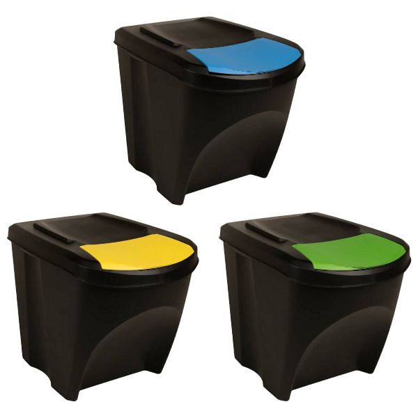 vidaXL Stapelbare Mülleimer 3 Stück Anthrazit 75 L, 316184