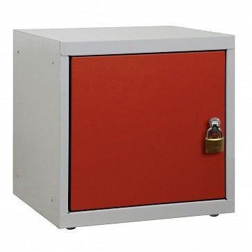 ADB Wertfach-Schließfach, Maße Korpus LxBxH 400x400x400 mm, Farbe Korpus: grau/ rot, RAL 7035/3020, 41209