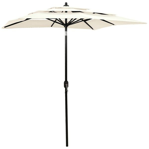vidaXL Sonnenschirm mit Aluminium-Mast 3-lagig Sandfarben 2x2 m, 313844