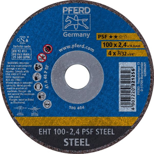 Pferd Trennscheibe EHT 100-2,4 PSF STEEL/16,0, VE: 25 Stück, 61741116