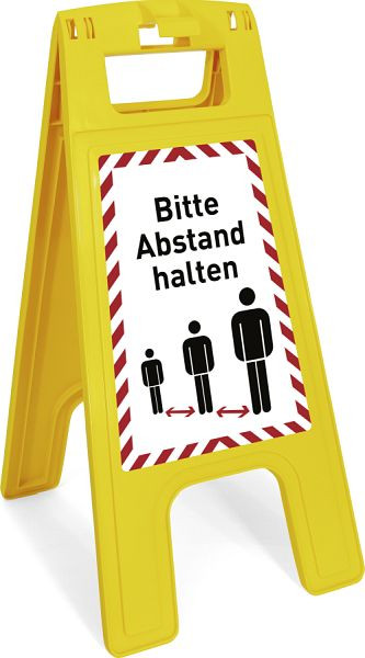 Moedel Warnaufsteller FIX, Aufdruck "Bitte Abstand halten", Kunststoff, 280x580 mm, 103704