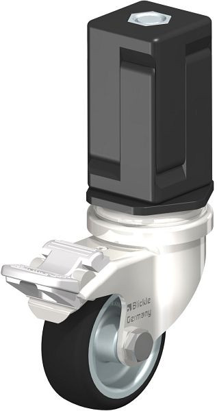 Blickle LRXA-PATH 50G-FI-EXV07 Edelstahl-Apparate-Lenkrolle mit Expander & Feststeller, Thermoplastisches Polyurethan, Grau, 853318