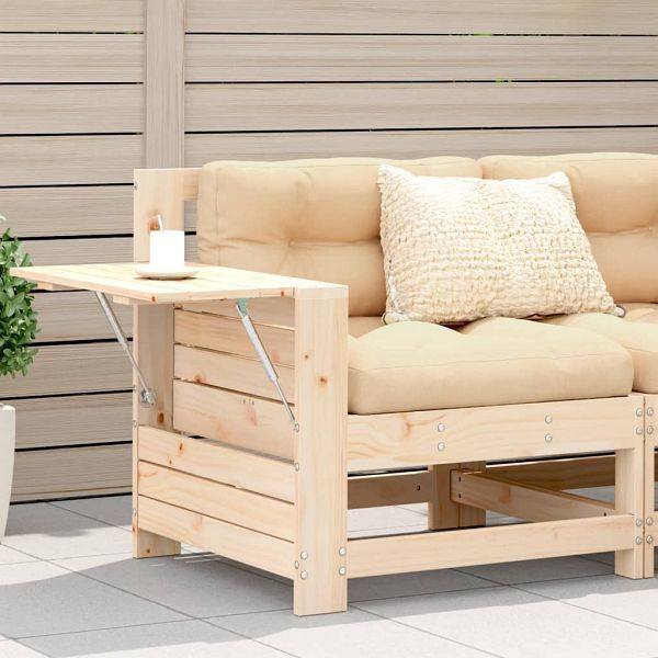 vidaXL Gartensofa mit Armlehne und Beistelltisch Massivholz Kiefer, 844878