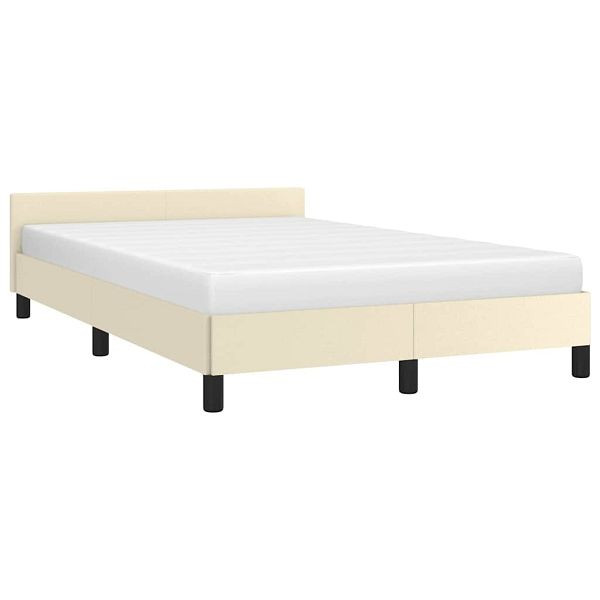 vidaXL Bettgestell ohne Matratze Creme 120x190 cm Kunstleder, 379543