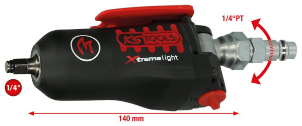 KS Tools 1/4" MONSTER Xtremelight Mini-Druckluft-Schlagschrauber mit Umschaltwippe, 108Nm, 515.1470